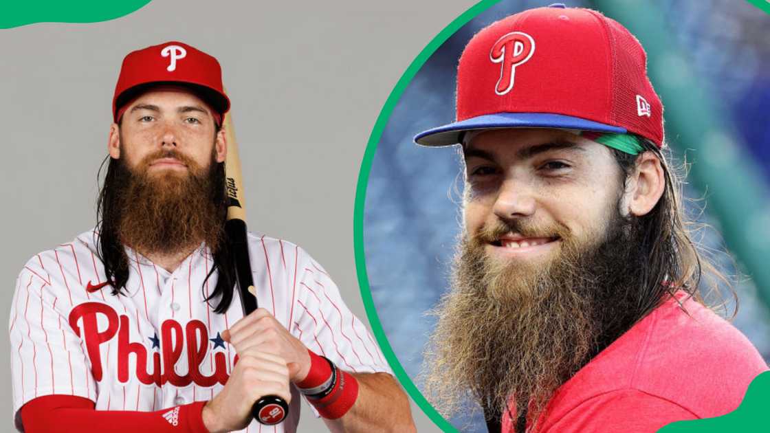 Brandon Marsh at BayCare Ballpark in Clearwater, Florida (L). Brandon at Citizens Bank Park in Philadelphia, Pennsylvania (R).