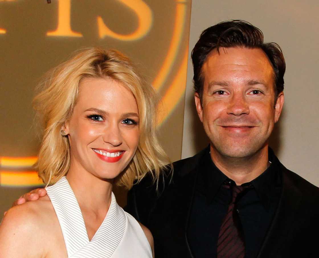 Actress January Jones and actor Jason Sudeikis Actress January Jones and actor Jason Sudeikis