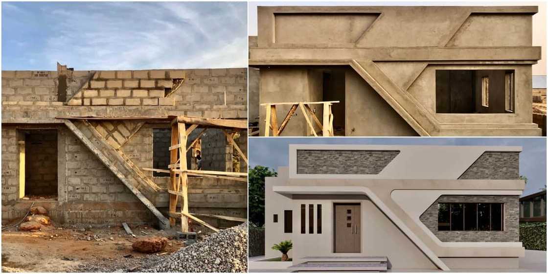 Nigerian man wows social media with amazing architectural design as he shares photos of building project Nigerian man wows social media with amazing architectural design as he shares photos of building project