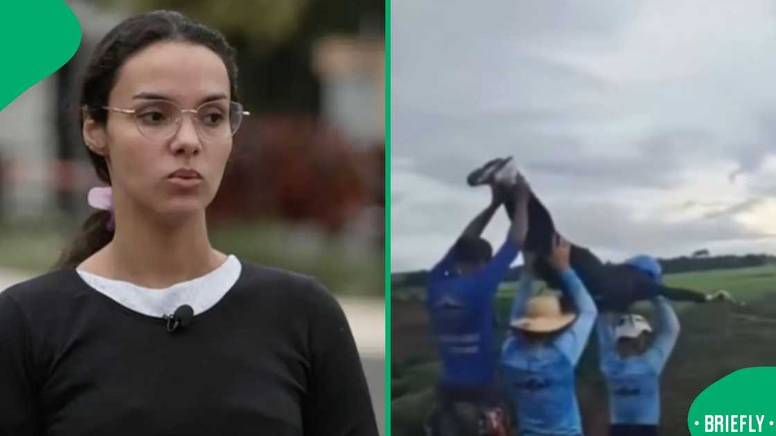 On the right, the final moments of the tragic bungee jump launch of the late student