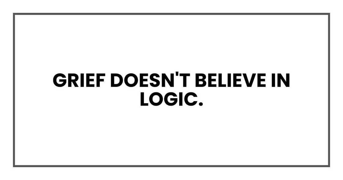 Grief doesn't believe in logic.