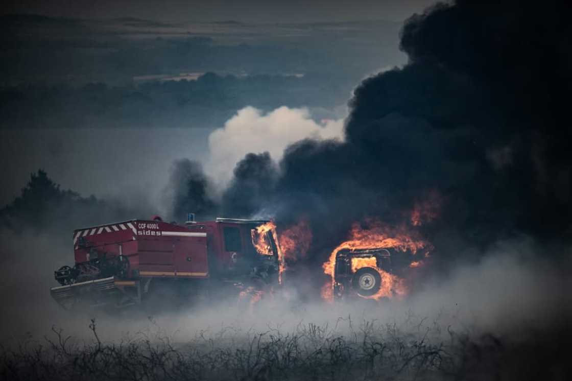 Blazes in the Monts d'Arree area of France's northwestern Brittany continue to burn