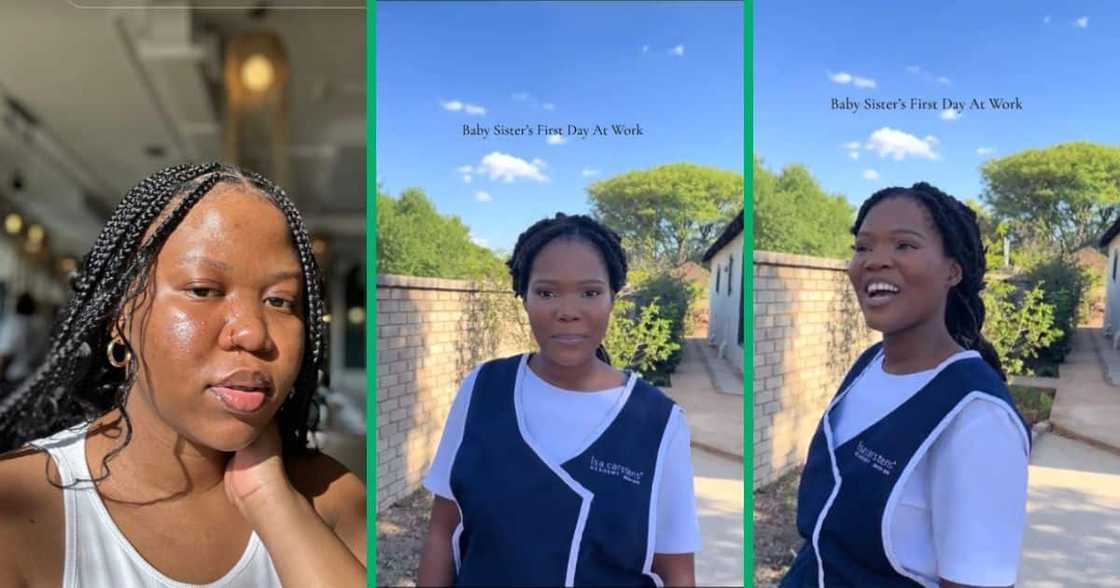 Sister prays for little sister on first day of work Sister prays for little sister on first day of work