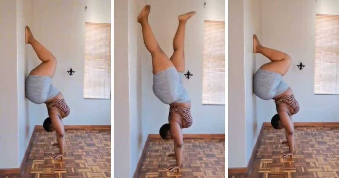 Curvy lady, handstand, yoga poses, plus size fashion, trending news, viral posts Curvy lady, handstand, yoga poses, plus size fashion, trending news, viral posts