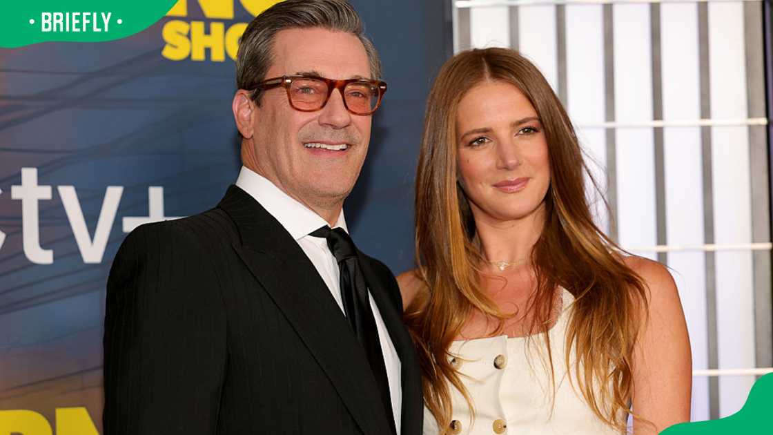 Anna Osceola and Jon Hamm during The Morning Show Season 4 New York Premiere at the Museum of Modern Art in 2025