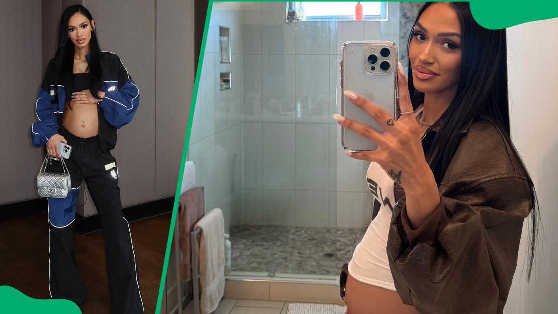 Mychelle Johnson shows of her pregnancy Mychelle Johnson shows of her pregnancy