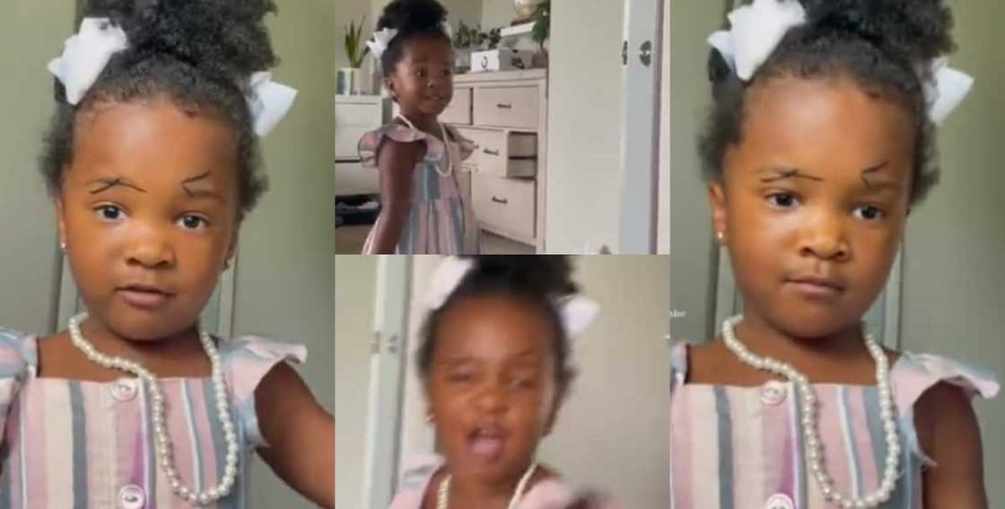 Little girl screams in hilarious video after finally watching her own makeup in mirror Little girl screams in hilarious video after finally watching her own makeup in mirror