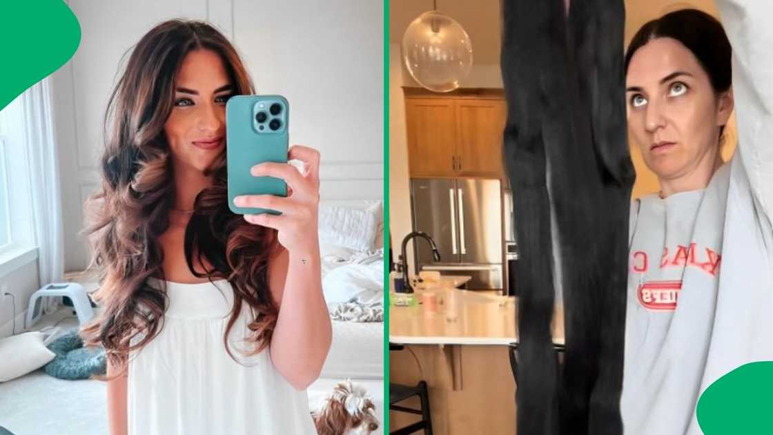 A white woman braided her black daughter's hair. A white woman braided her black daughter's hair.