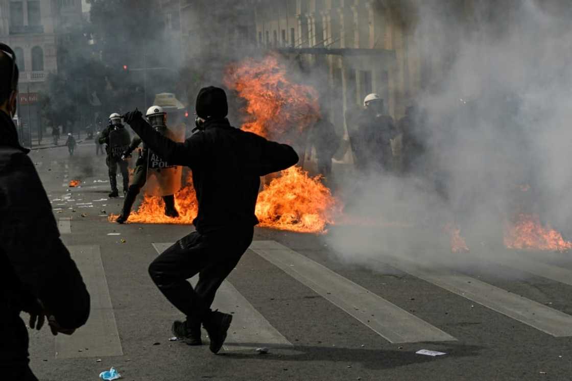 Clashes erupted in central Athens Clashes erupted in central Athens