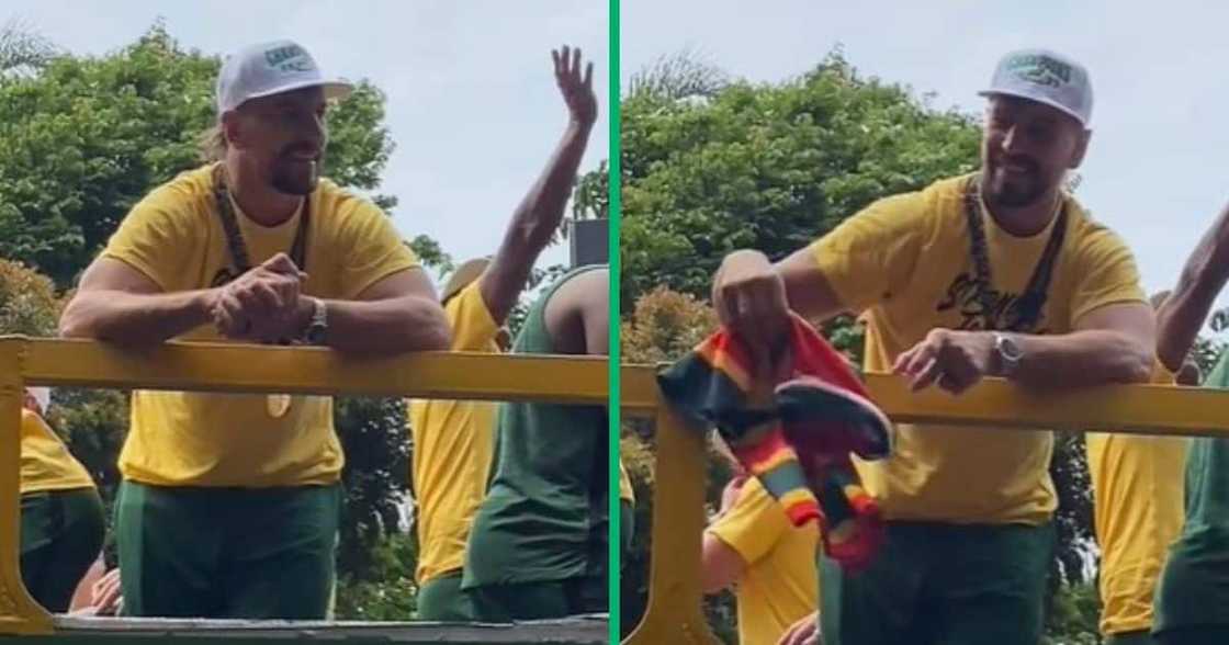 Eben Etzebeth throws Glenwood Highschool jersey Eben Etzebeth throws Glenwood Highschool jersey