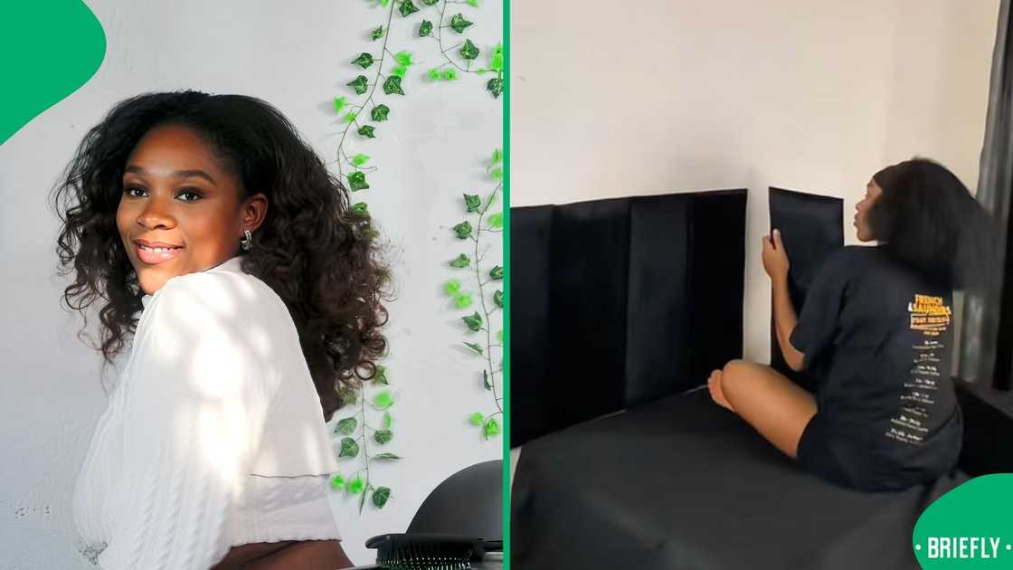 The young lady displayed how easy it was to install them in her bedroom