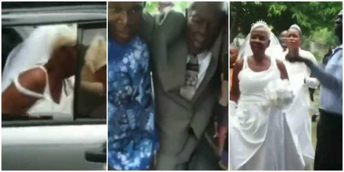 Stunning video captures moment old woman and man walk down the aisle