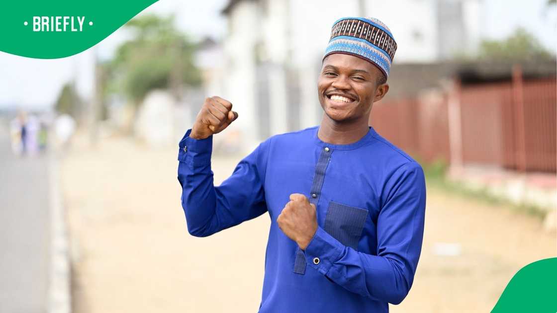 A stock image of a Nigerian man wearing traditional attire A stock image of a Nigerian man wearing traditional attire