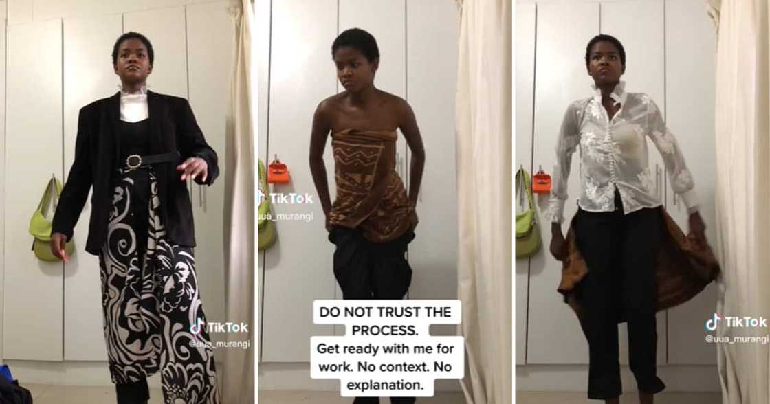 TikTok user @uua_murangi getting ready for work TikTok user @uua_murangi getting ready for work