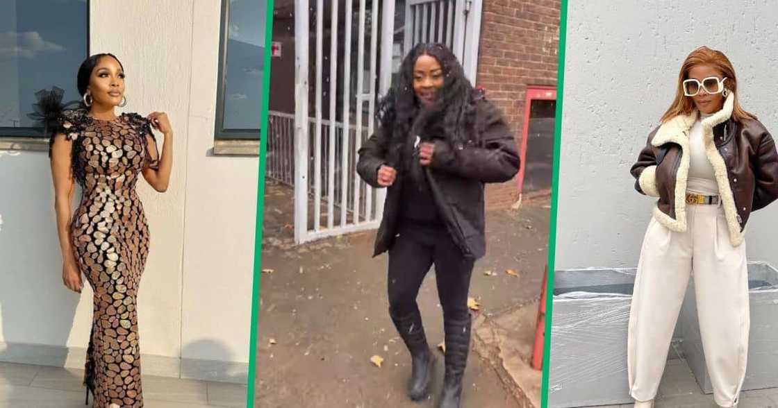 Thembi Seete enjoys the snow.