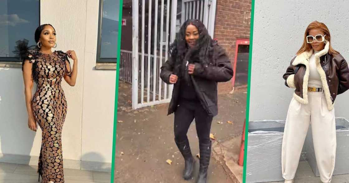 Thembi Seete enjoys the snow. Thembi Seete enjoys the snow.