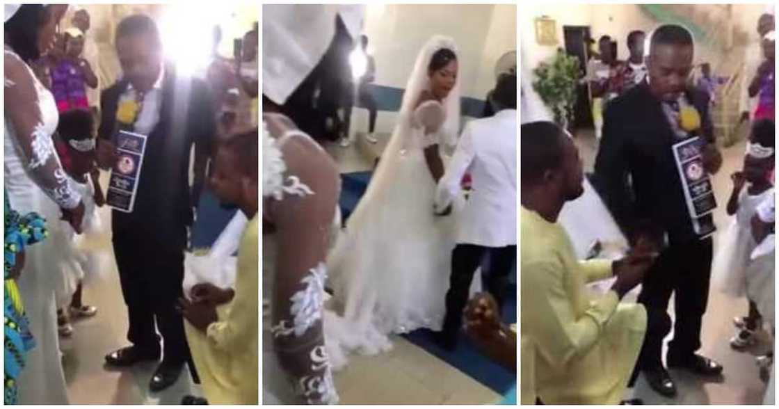 I am not aware, pastor screams as he stops man from proposing to a lady during white wedding I am not aware, pastor screams as he stops man from proposing to a lady during white wedding