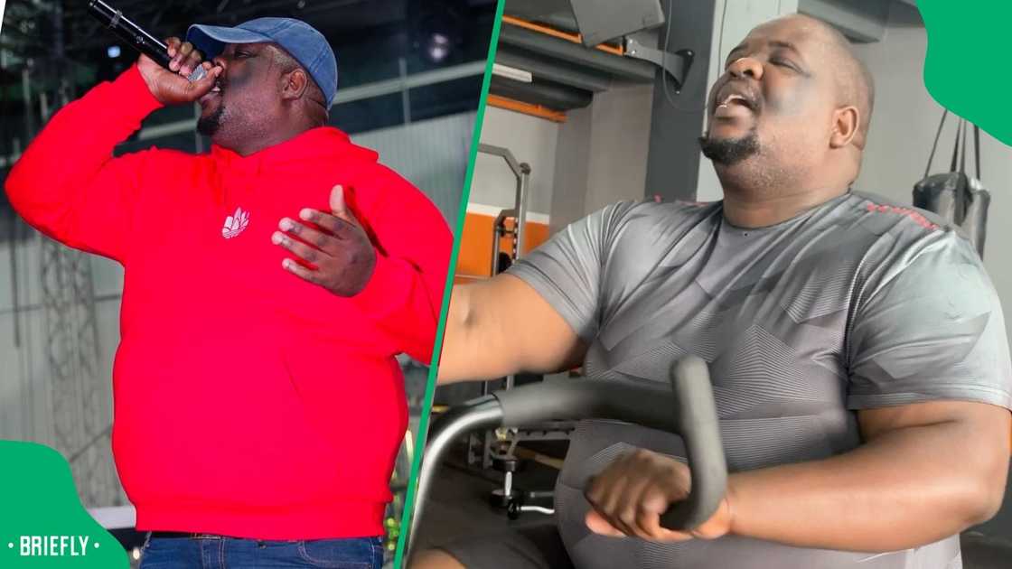 Rapper Zakwe is spending time in the gym. Rapper Zakwe is spending time in the gym.