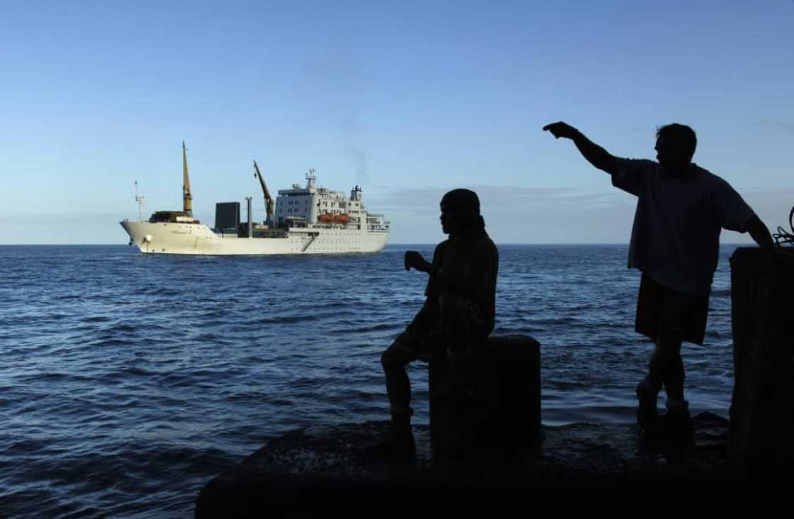 The Aranui, a cargo liner from French Polynesia, brings supplies and tourists to Pitcairn The Aranui, a cargo liner from French Polynesia, brings supplies and tourists to Pitcairn