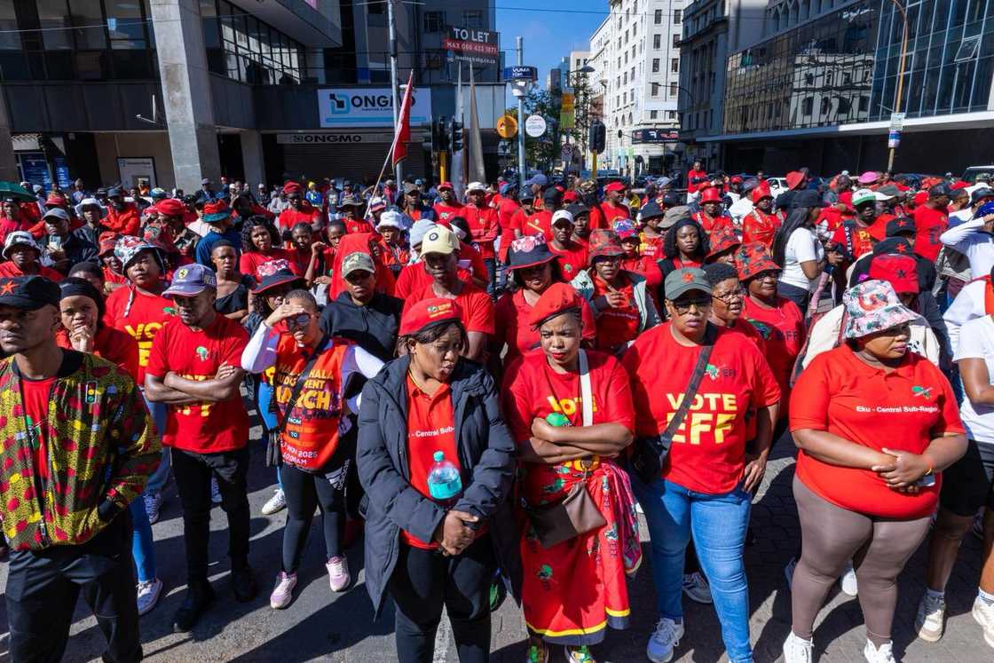 The Economic Freedom Fighters fed fans bread and soft drinks after an all-night rally The Economic Freedom Fighters fed fans bread and soft drinks after an all-night rally