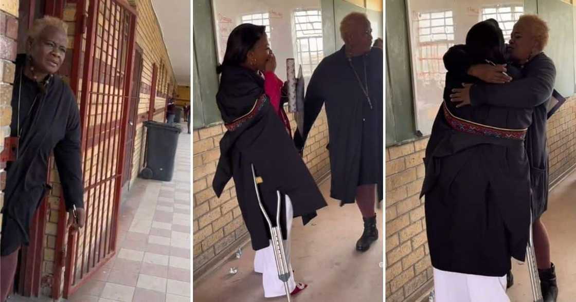 An LLB graduate surprised her Grade 12 Life Orientation teacher An LLB graduate surprised her Grade 12 Life Orientation teacher