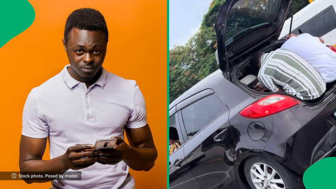 Social media users were unimpressed by men who had no regard for the right way of riding in a car Social media users were unimpressed by men who had no regard for the right way of riding in a car