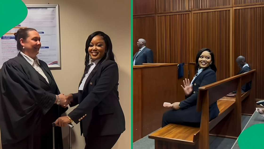 A TikTok video shows a woman being admitted into the South African High Court at 23 years old.