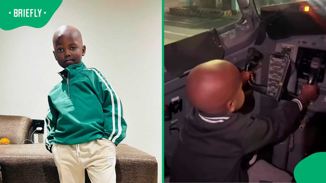 Zuluboy explores aircraft cockpit as Mzansi predicts his next lesson