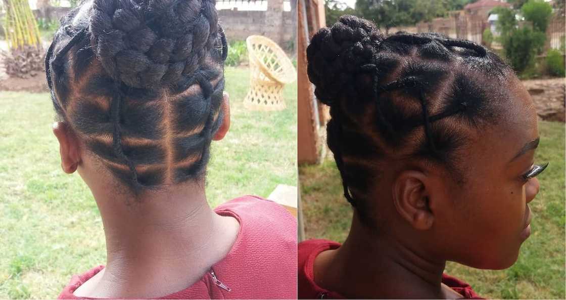 Criss-cross cornrows Criss-cross cornrows