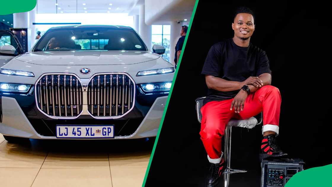 Ayanda Ntanzi and his car Ayanda Ntanzi and his car