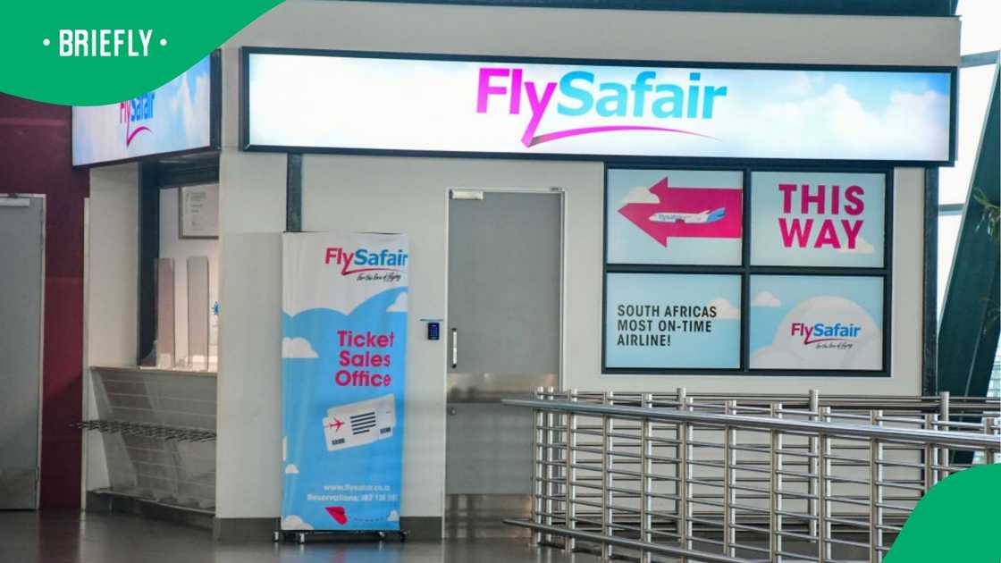 FlySafair at King Shaka International Airport. FlySafair at King Shaka International Airport.