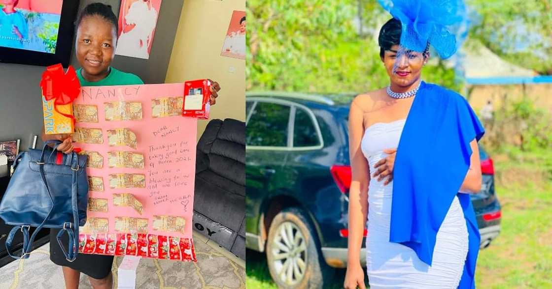Kenyan Woman Gifts Her Househelp Loads of Cash, Phones and Handbag: "Thank You" Kenyan Woman Gifts Her Househelp Loads of Cash, Phones and Handbag: "Thank You"