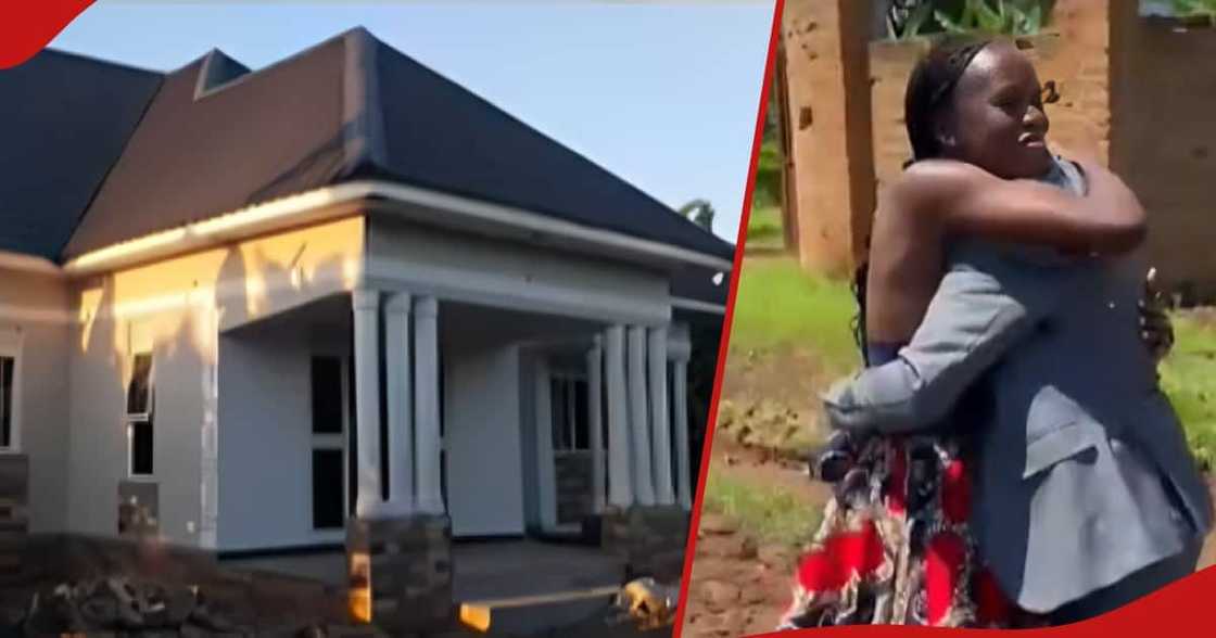 Jayne's home in Mbale, next frame shows the TikToker presenting the house to her parents. Jayne's home in Mbale, next frame shows the TikToker presenting the house to her parents.