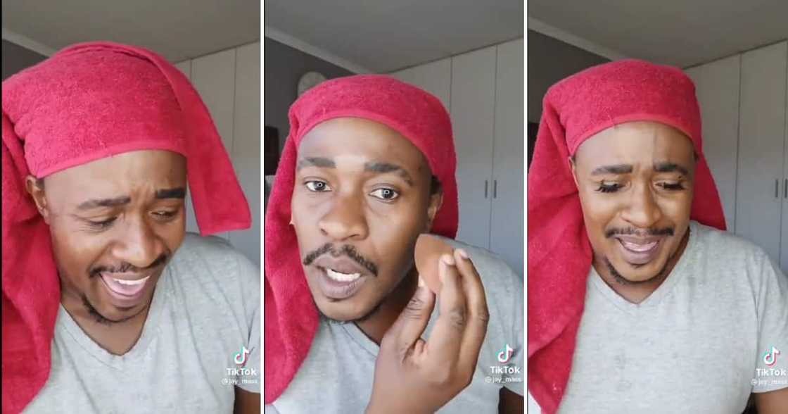 A bubbly man got tweeps laughing along with his make-up antics A bubbly man got tweeps laughing along with his make-up antics