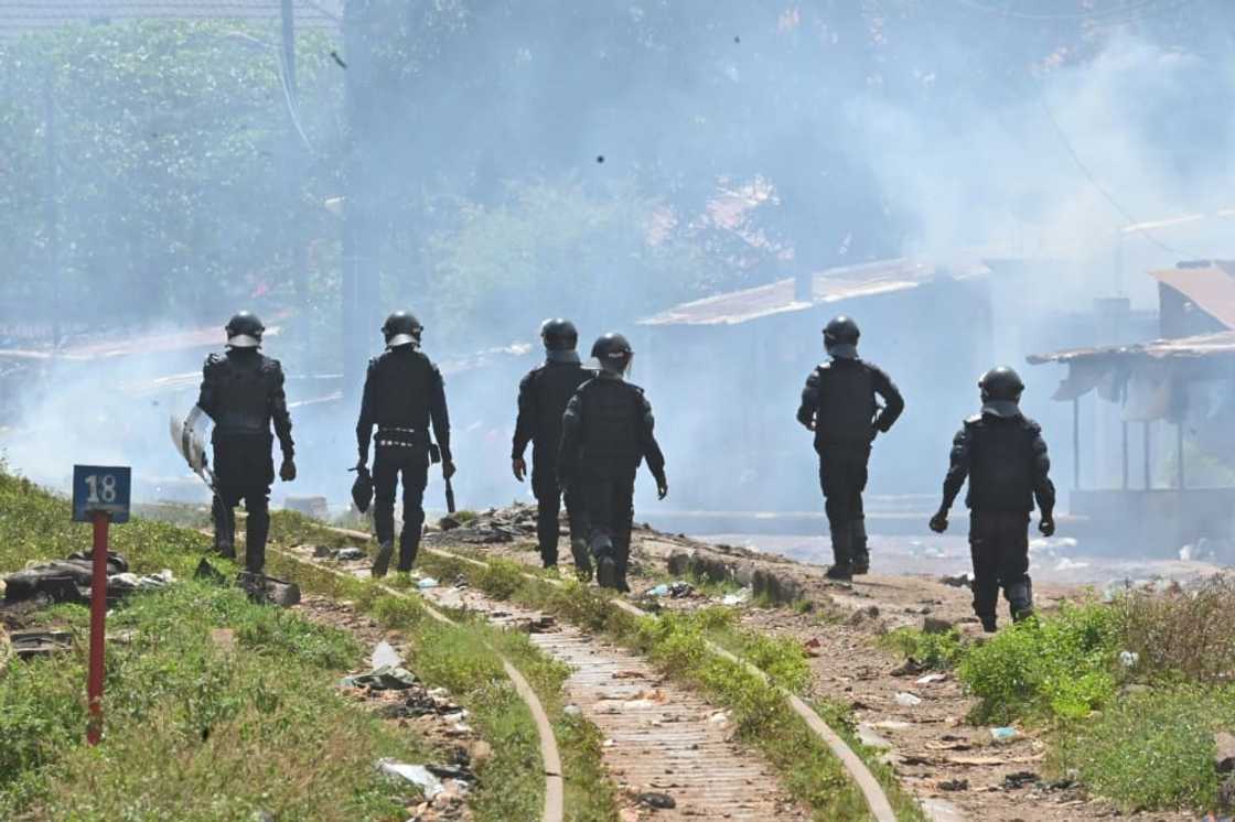 Protest organisers claim some 20 people have been injured Protest organisers claim some 20 people have been injured