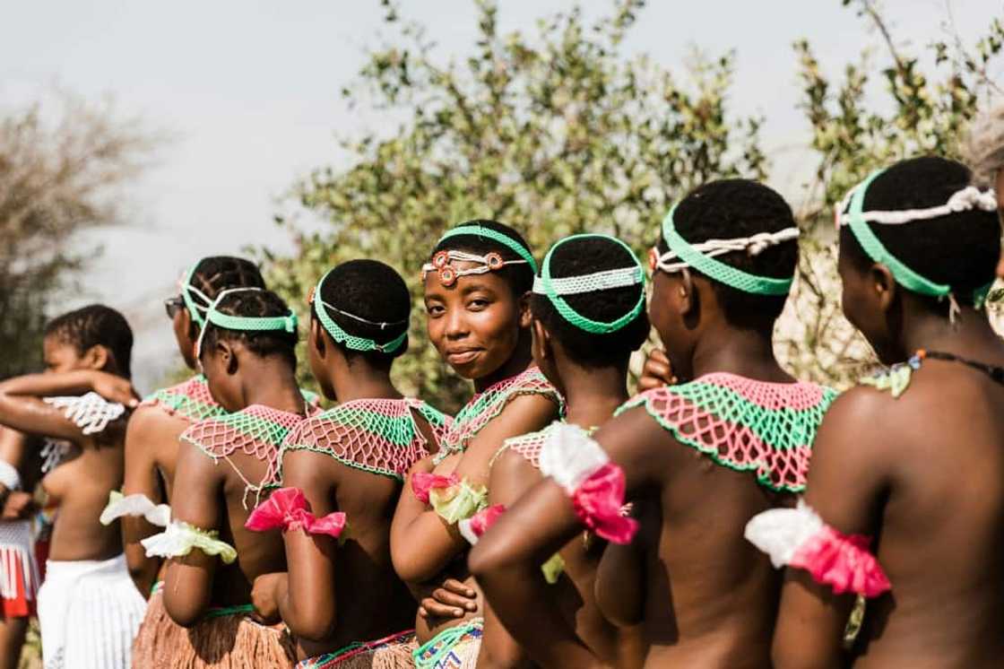 Preparing for the traditional reed dance