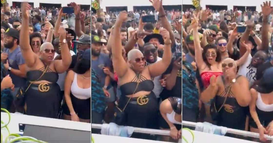 A South African woman is a hit on social media after dancing to DJ Black Coffee's songs in the United States. Image: @RealBlackCoffe/Twitter