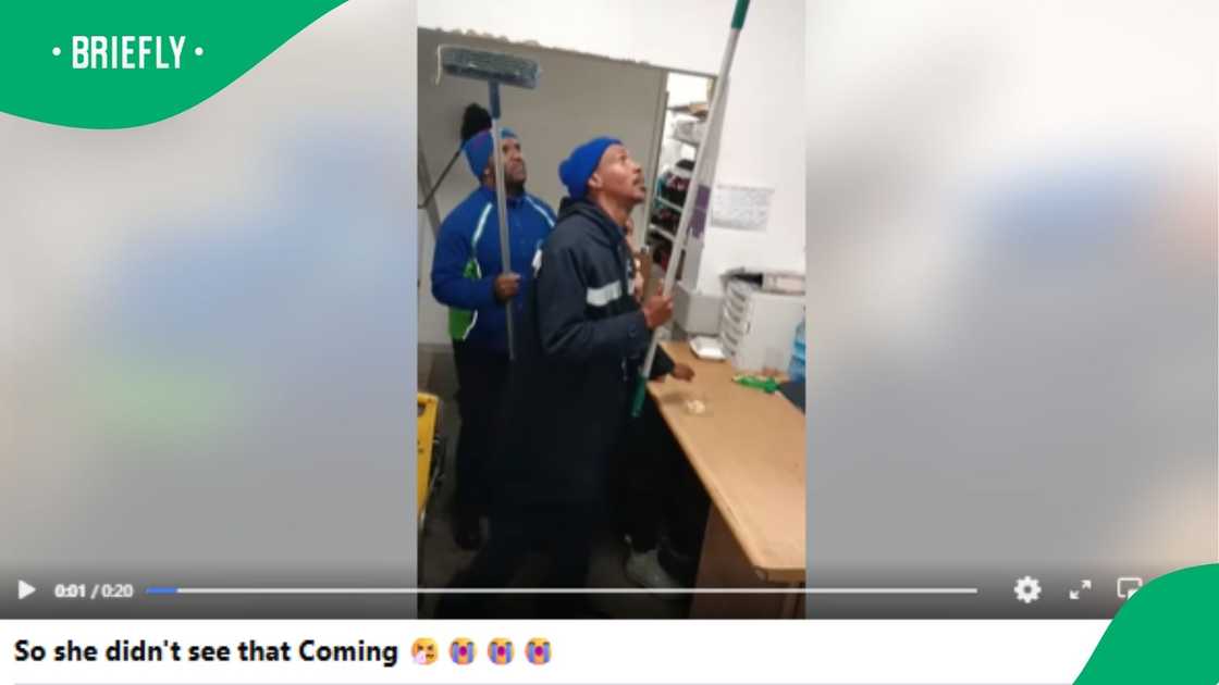 Two gas station employees joined forces to play a magic trick on a collegue to make her lunch "grow legs" Two gas station employees joined forces to play a magic trick on a collegue to make her lunch "grow legs"