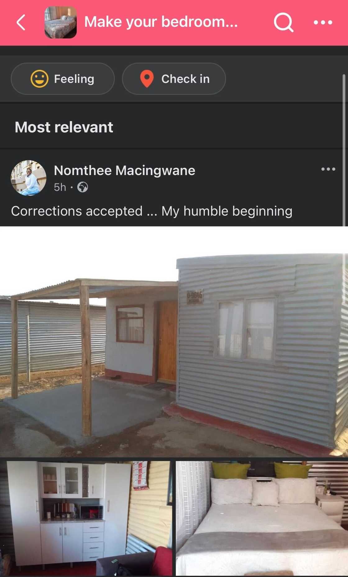 The woman's humble home. The woman's humble home.