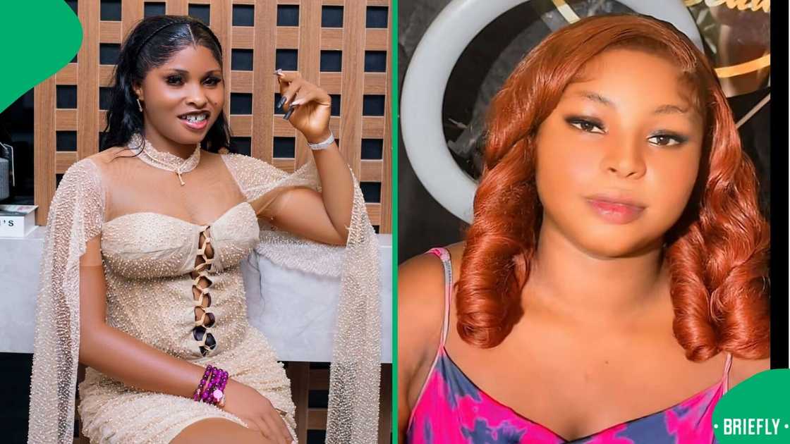 A woman who showcased what she ordered vs. what she got posed in a TikTok video. A woman who showcased what she ordered vs. what she got posed in a TikTok video.