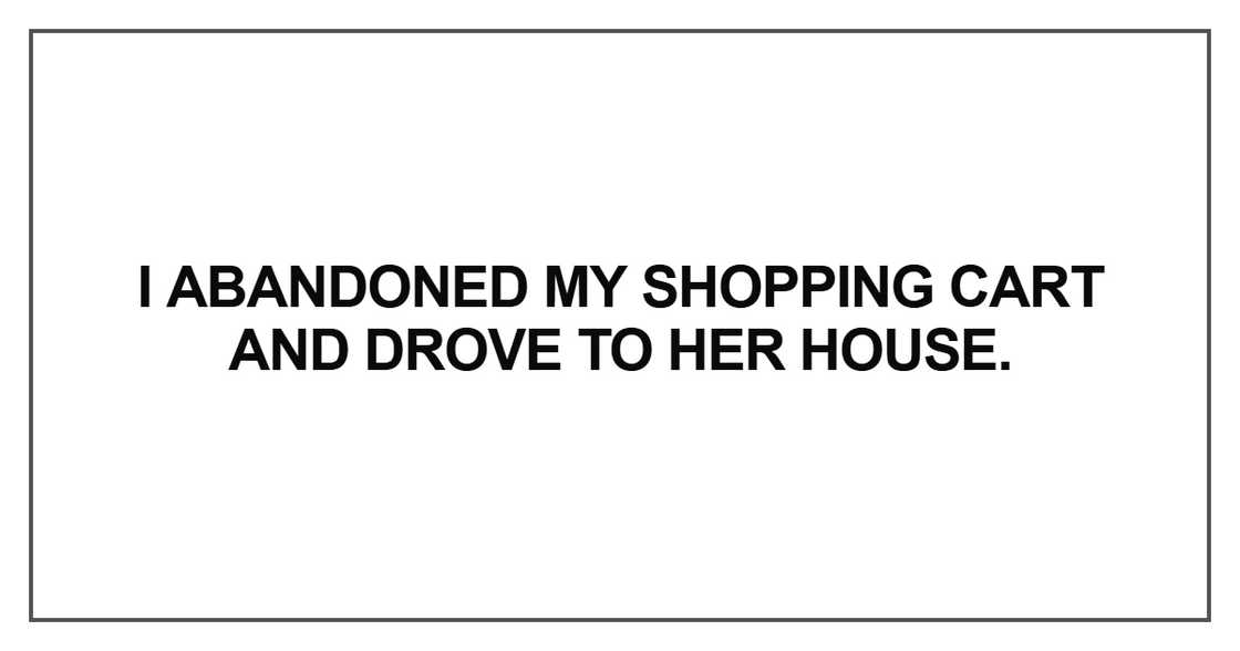 I abandoned my shopping cart I abandoned my shopping cart