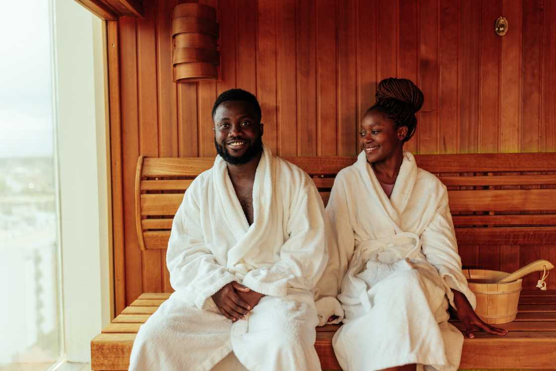 A couple in the luxurious spa. A couple in the luxurious spa.