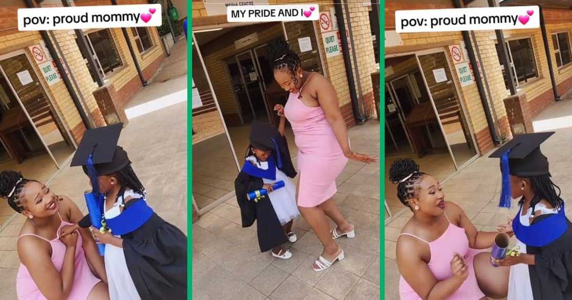 Mom celebrates daughter's pre-school graduation Mom celebrates daughter's pre-school graduation