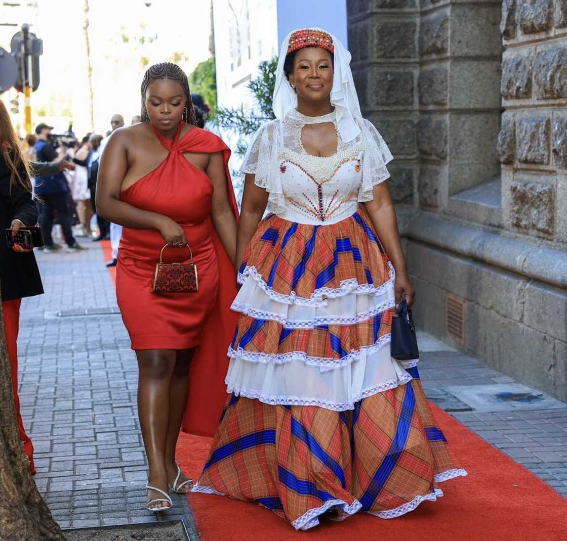 Stella Ndabeni Abrahams attended SONA in a local dress. Stella Ndabeni Abrahams attended SONA in a local dress.