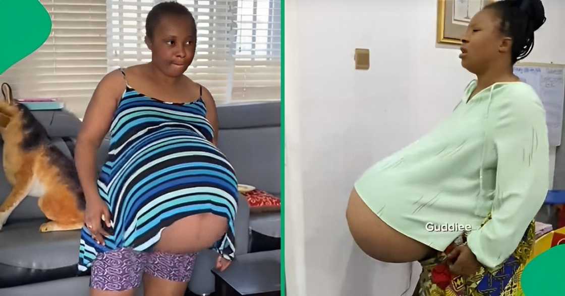 Social media amazed by lady's giant baby bump Social media amazed by lady's giant baby bump