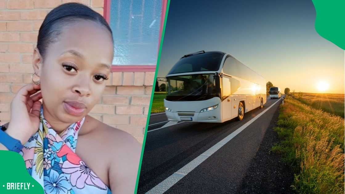 A woman and other bus passengers had to evacuate the vehicle. A woman and other bus passengers had to evacuate the vehicle.