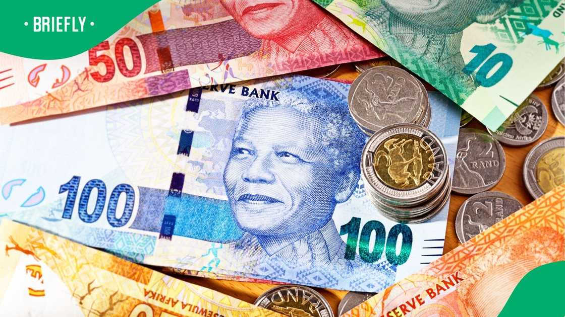 A stock photo of South African rands