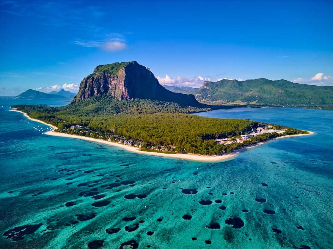 Mauritius, Black River district, Morne Brabant peninsula, Unesco World Heritage, aerial view