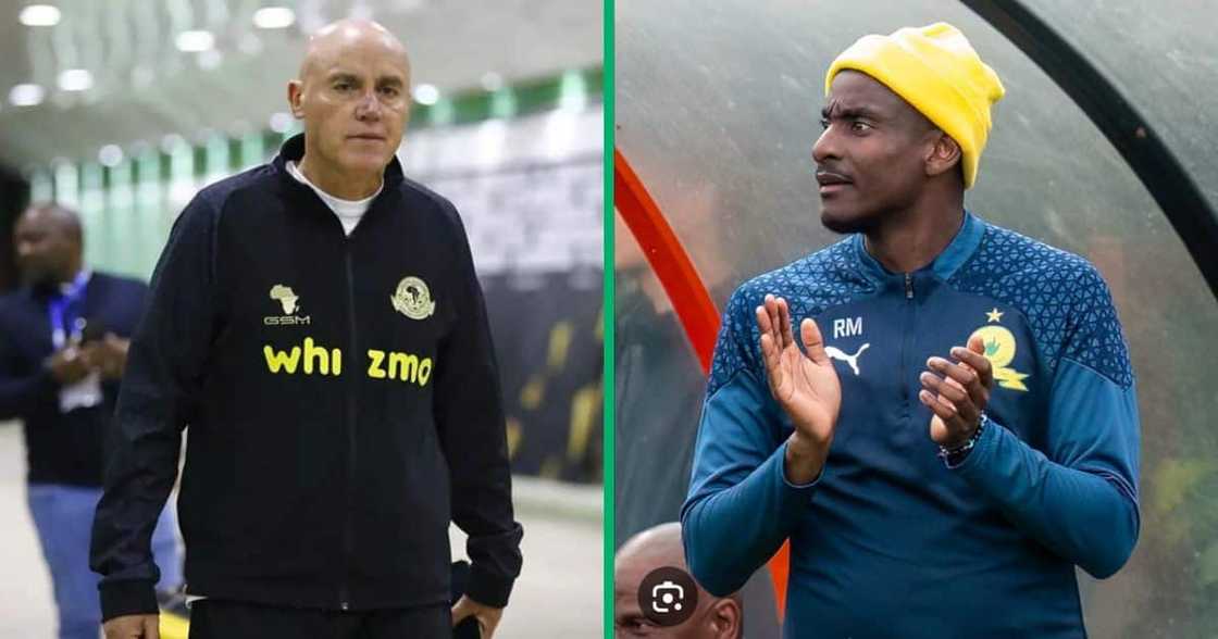 Young Africans coach Miguel Gamondii will face Mamelodi Sundowns mentor Rhulani Mokwena on Friday, 5 April 2024.