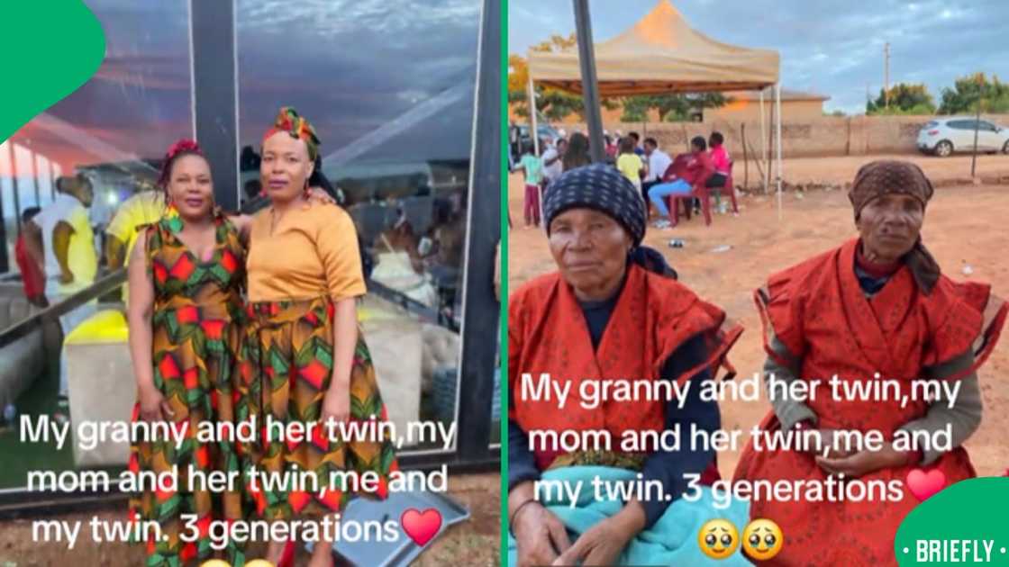 The image on the right captured gogo and her twin, the first generation twins in the family The image on the right captured gogo and her twin, the first generation twins in the family